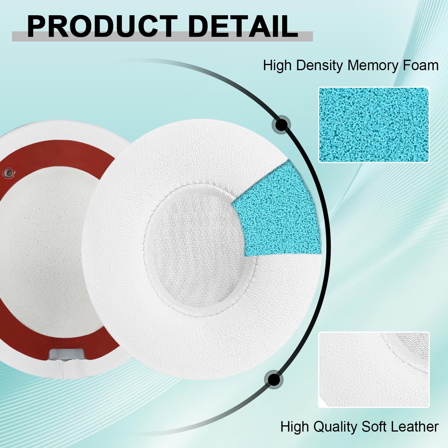 Replacement Ear Pads for Beats Solo 2 & Solo 3 Wireless On-Ear Headphones, Ear Cushions, Headset Earpads, Ear Cups Cover with Soft Protein Leather (White)