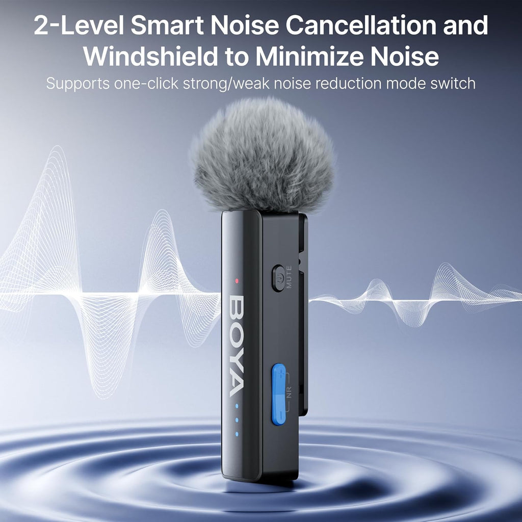 BOYA BOYALINK 2 A2 (2TX+3RX Adapter) Wireless Lavalier Microphone for iPhone Camera Android, Clip on Mic, 48 KHz 24 Bit, 6mm Mic, 1000ft, Noise Cancelling, Mini Lapel Mic USB-C/Lightning/3.5mm TRS