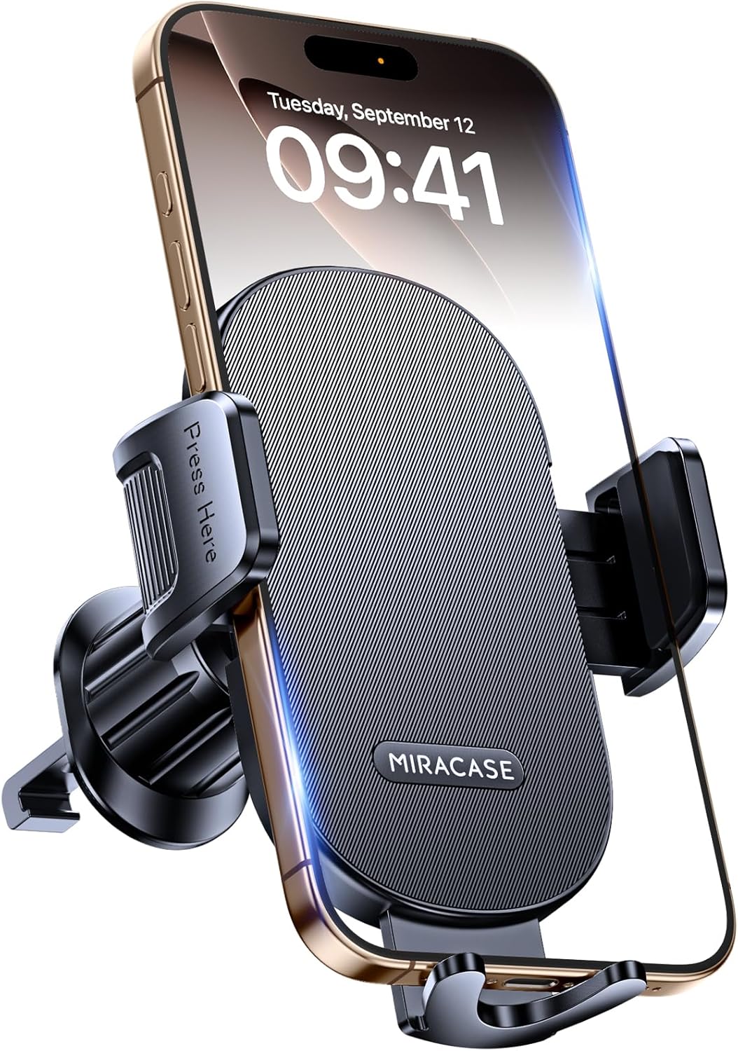 Miracase Phone Holders for Your Car with Metal Hook Clip, Air Vent Cell Phone Stand Car Mount, Universal Automobile Cradle Fit for iPhone Android and All Smartphones, Dark Grey