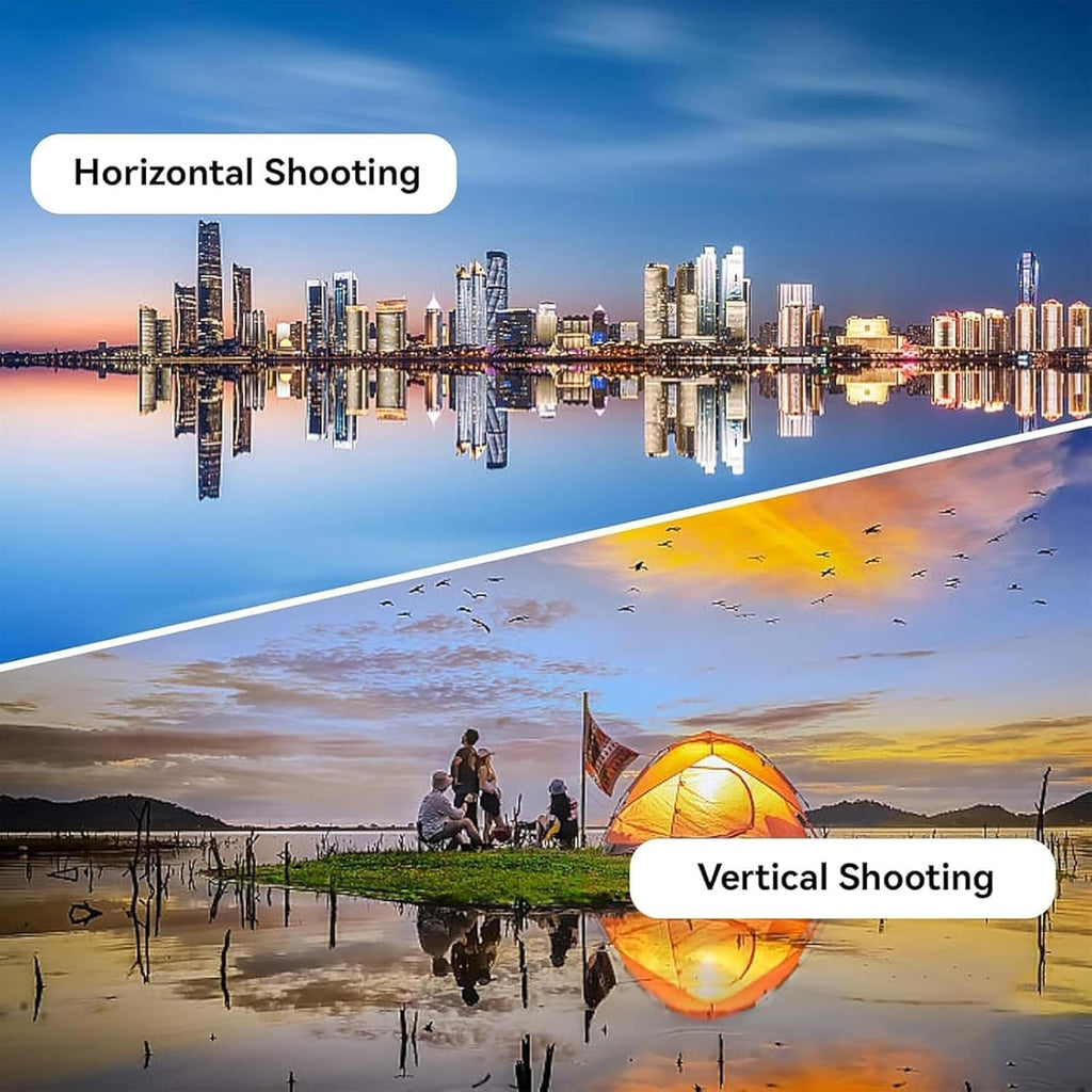 Mirror Effect Lens - Capture Stunning Reflections Instantly, Smartphone Camera Mirror Reflection Clip Kit, Adjustable HD Glass Smartphone Photography Flip Mirror, for Travel Photography (Black+White)
