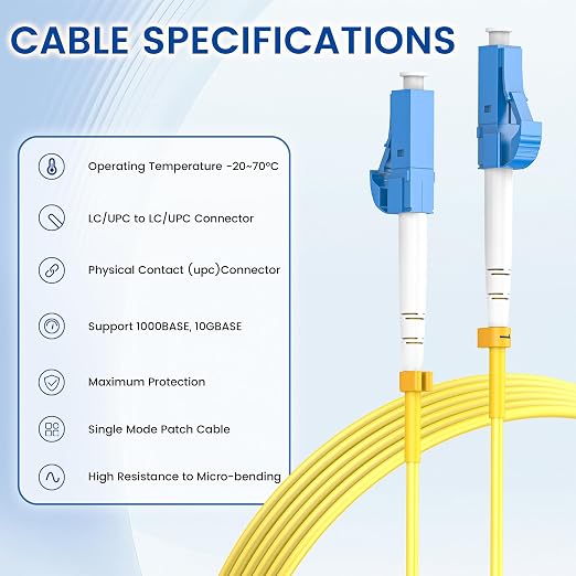SpeedyCables- OS2 LC to LC Fiber Patch Cable 0.2m/7in 6-Pack, 1G/10Gb 9/125um - Image 5