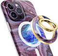 GVIEWIN Magnetic Phone Ring Holder, Compatible with MagSafe Phone Grip with Adjustable Stand, Magnet Phone Ring Kickstand for iPhone 16 Pro Max/Plus/15/14/13/12 Series/Other Phones (Quicksand)