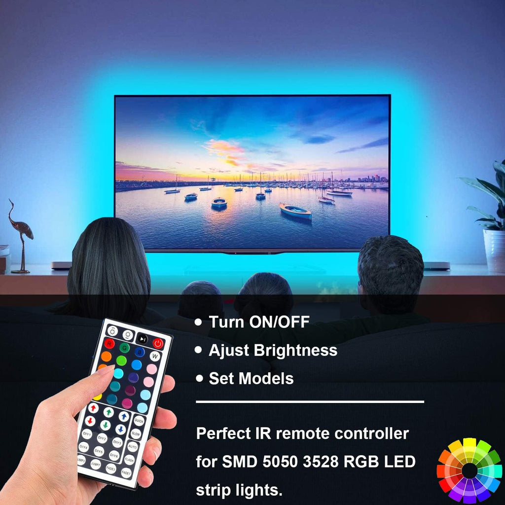 SUPERNIGHT RGB LED Light Strip Remote Controller, Dimmer for RGB LED Strip Lights, 44 Key Wireless IR Remote Controller for SMD 5050 3528 Rope Lights