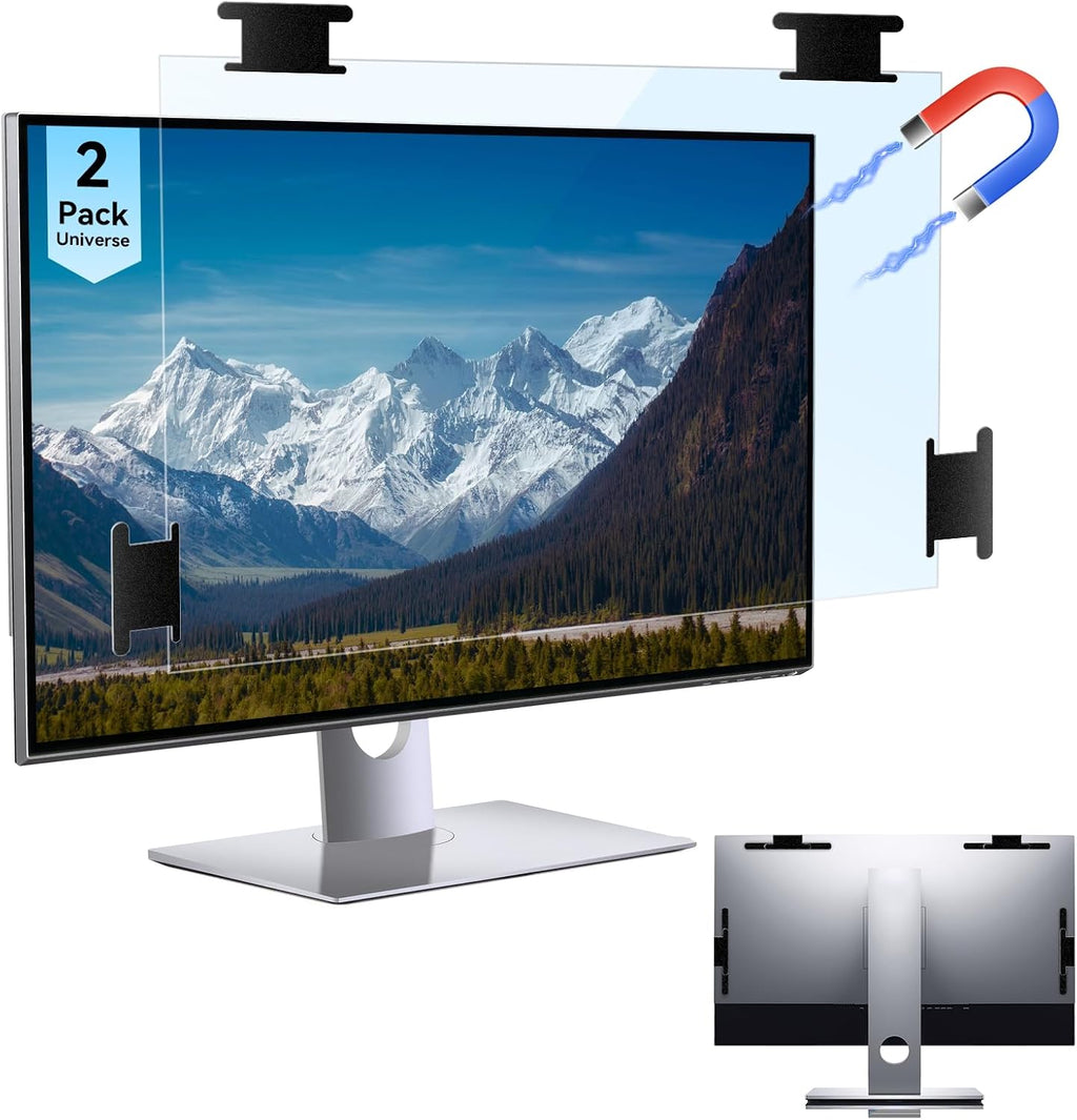 [2 Pack] Magnetic 27 Inch Computer Anti Blue Light Screen Protector for 16:9 Aspect Ratio Widescreen Monitor, Hanging Eye Protection Anti-Glare Light Screen Protector, Removable 27in Protective Film