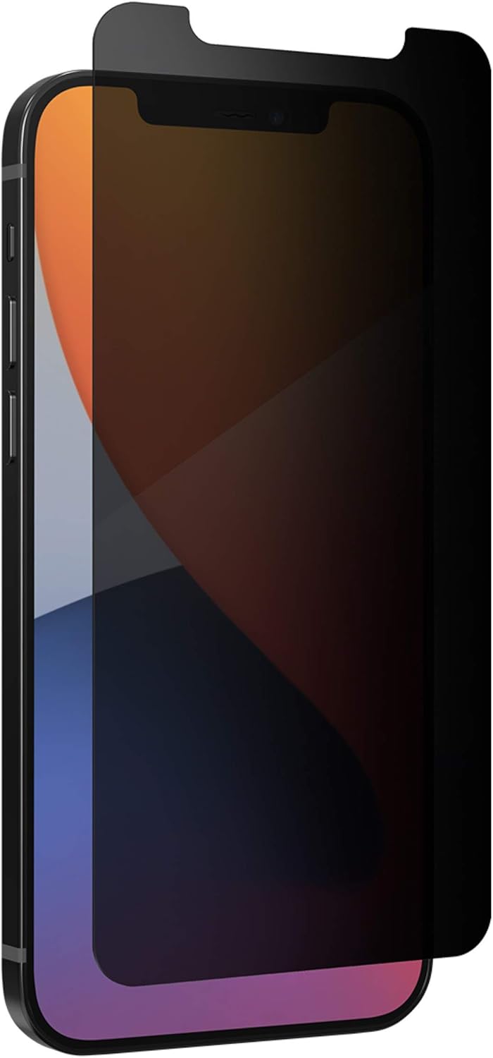 ZAGG InvisibleShield Glass Elite Privacy+ - Privacy Screen Protector for iPhone 12 Pro, 12, 11, XR – 3X Impact Protection (200106681)