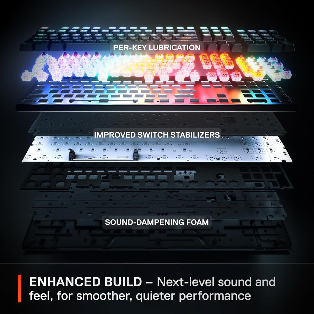 SteelSeries Apex Pro Gen 3 OmniPoint 3.0 HyperMagnetic Switches — Adjustable Actuation — Rapid Trigger — Game-Ready Presets — Protection Mode — Rapid Tap/SOCD — OLED — RGB — PBT Keycaps — USB-C