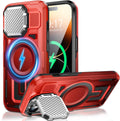 Camera Stand Case for iPhone 14 Pro Max, [Compatible with MagSafe] [Lens Cover] 2024 Version Military Grade Protective Soft Case for iPhone 14 Pro Max 6.7 inch Men Women, Red