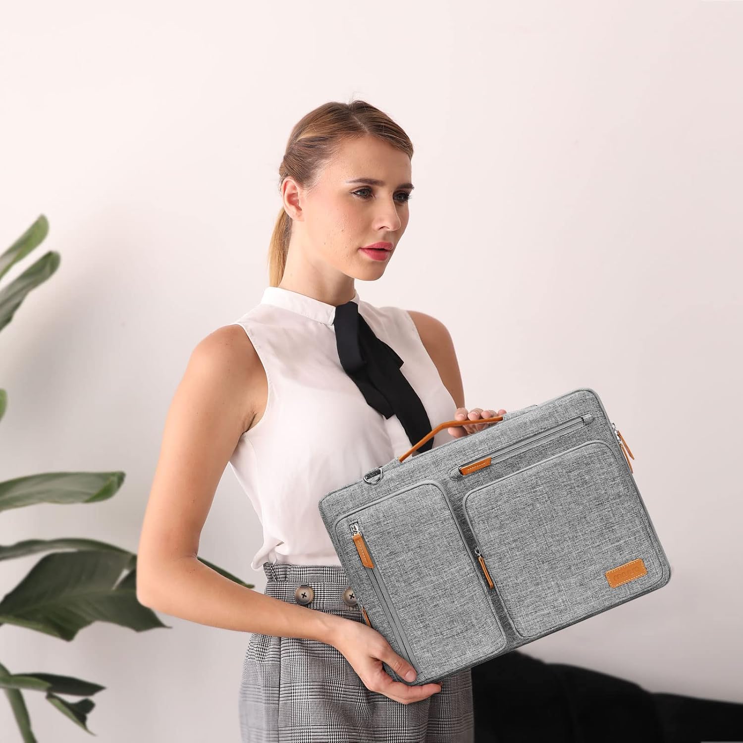 MOSISO 360 Protective Laptop Shoulder Bag,17-17.3 inch Computer Bag Compatible with MacBook, HP, Dell, Lenovo, Asus Notebook,Side Open Messenger Bag with 4 Zipper Pockets&Handle, Gray
