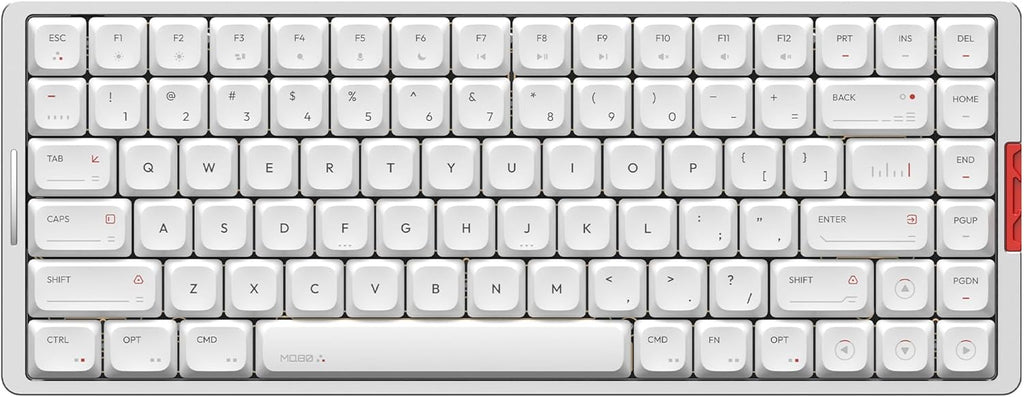 IQUNIX MQ80 Low Profile Mechanical Keyboard for Work and Gaming Tri Mode Wireless Wired CNC Aluminum Hot Swappable RGB Backlit Long Battery Life VIA Support (Silver)