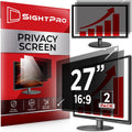 27 Inch 16:9 [2 Pack] Computer Privacy Screen Filter for Monitor - Privacy Shield and Anti-Glare Protector