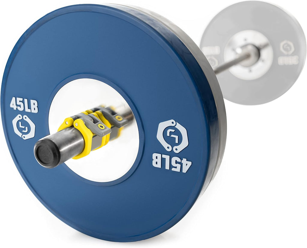 Lock-Jaw HEX 50mm / 2" Olympic Barbell Collar - Quick Release Barbell Clamp (Yellow)