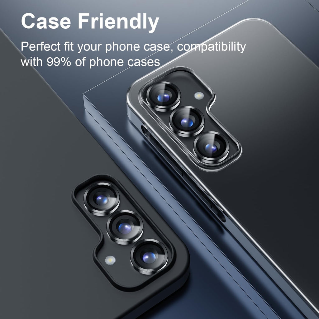 Korecase for Galaxy S25 Plus Camera Lens Protector, 9H Tempered Glass Anti Scratch Camera Screen Protector Shockproof Film Metal Ring Lens Protector for Galaxy S25+Plus,Colorful