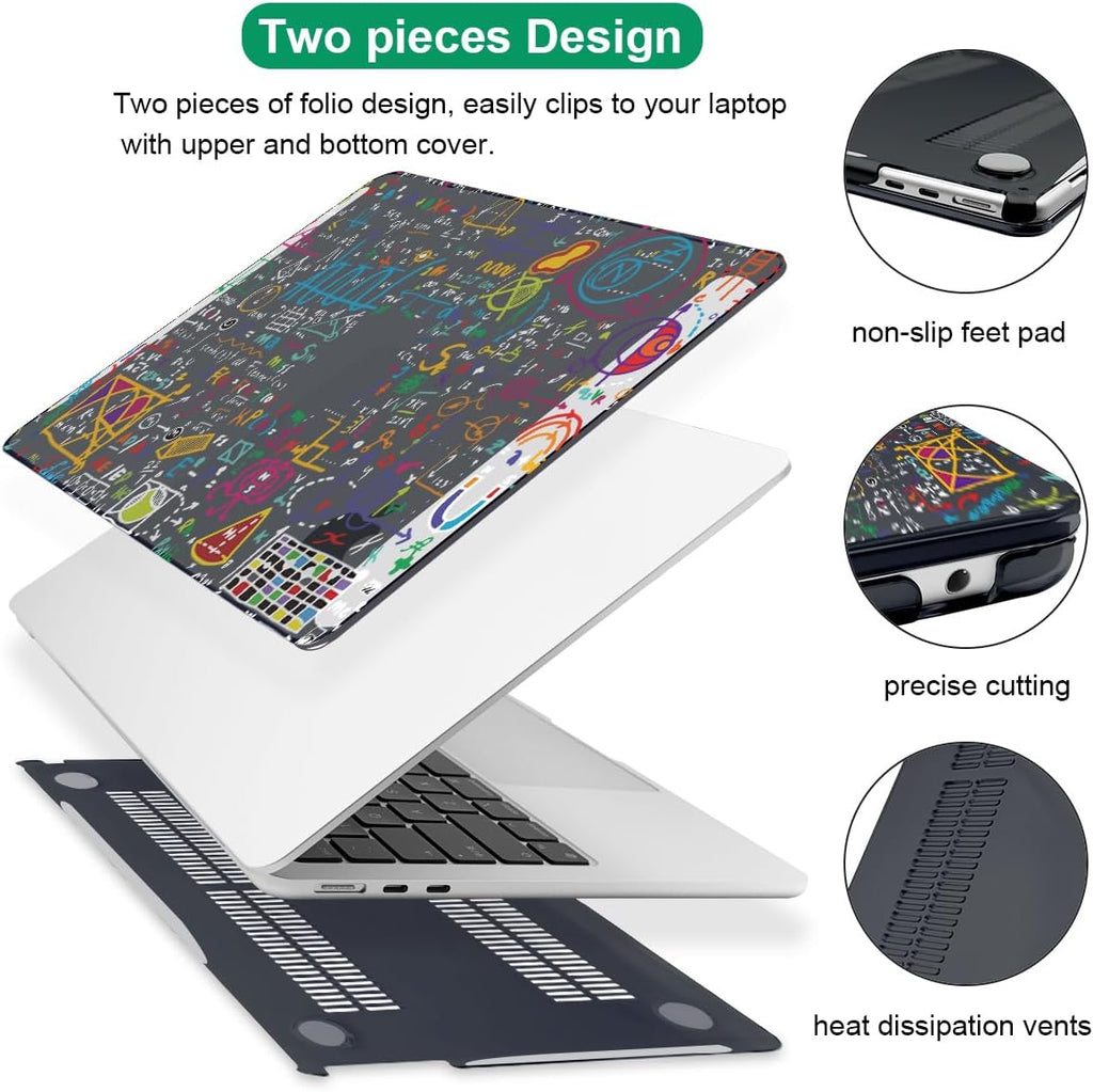 Compatible with M4 MacBook Air 13.6 inch Case 2025 2024 2023 2022 A3240 A3113 M3 A2681 M2 Chip, Crystal Printed Pattern Plastic Hard Case Cover for Mac Air 13 M4 Touch ID, Abundant Formula