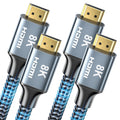 8K HDMI Cable 15 ft 2Pack, 48Gbps High Speed HDMI 2.1 Cable, Braided HDMI Cable 2.1 8K 60Hz 4K 120Hz Support for HDR eARC HDCP 2.2/2.3, HDMI Cord Compatible with HDTV, Laptop, Monitor, PC