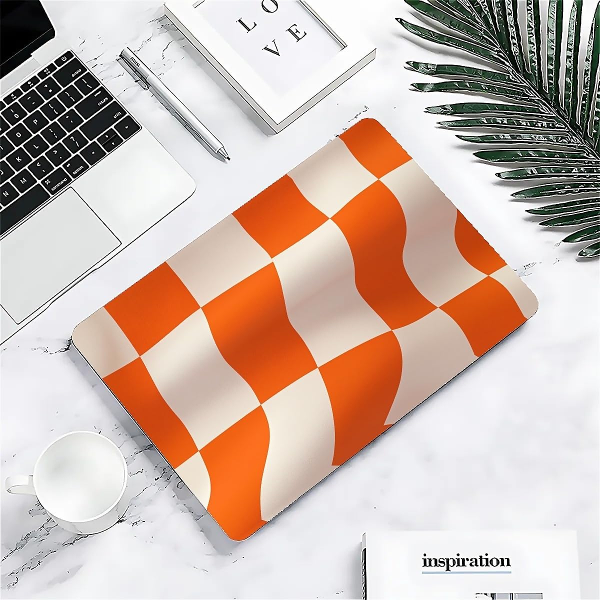 Compatible with MacBook Air 13.3 13.6 Inch Case 2022 2021 2020 2019 Plastic Hard Shell Case Cover,13.3 Pro(A1706/A1708/A1989/A2159/A2289/A2338), Orange and White Checkered Flag