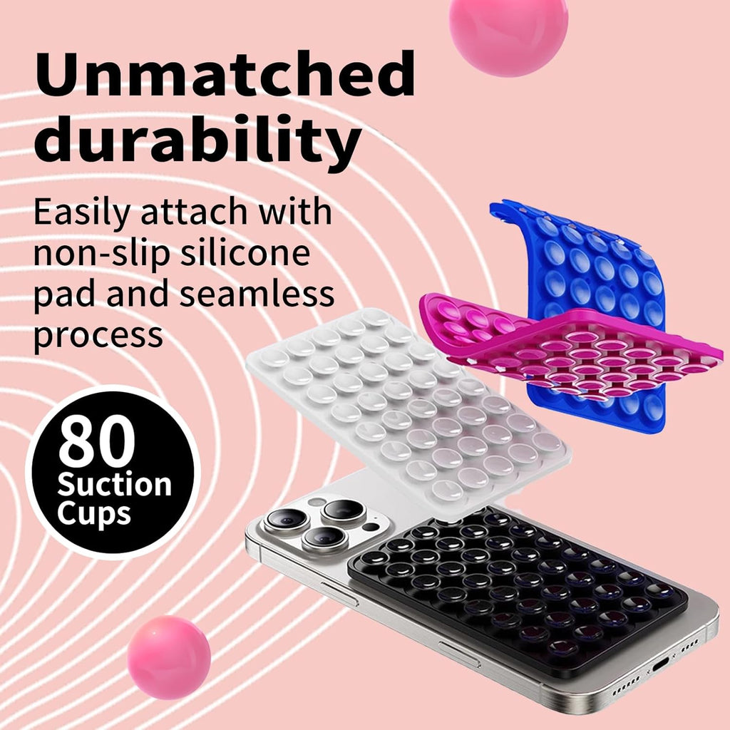 Double Sided Octo Buddy Suction Cup Phone Mount - Silicone Sticky Phone Grip with Higher Suction Power for Effortless Hands-Free Selfies & Videos, Octo Buddies Suction Phone case Suction Grip（pink）