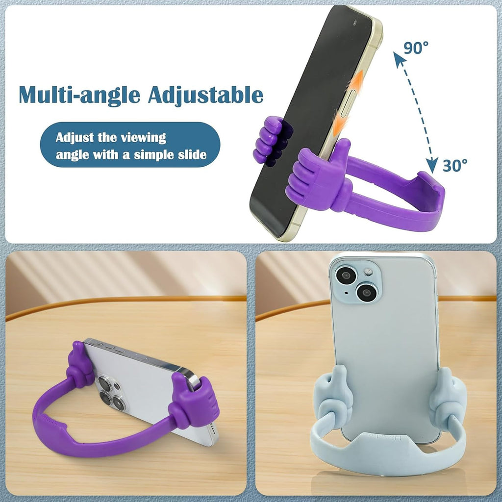 Honsky Cell Phone Stand Holder 2-Pack,Thumbs Up Lazy Phone Stand,Universal Adjustable Flexible Dock for All Phones & Tablets,Cute Stocking Stuffer Gift for Teen Girls,Purple