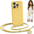 Blaspins Crossbody Lanyard Strap Case for iPhone 14, Neck Cross Body, Adjustable Holder Removable, Drop Protection Shockproof, Hands-Free Silicone Case Cover 6.1 inch, 150 cm Strap, iP14 - Yellow