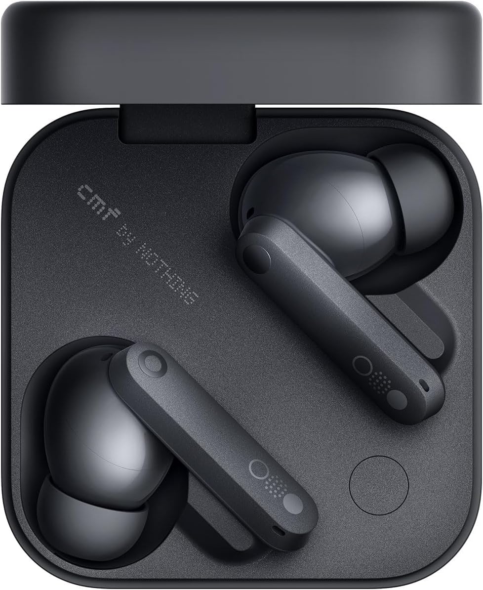 CMF Buds Pro 2 Hybrid 50db Noise Cancelling Earbuds, Hi-Res Audio with LDAC, 6 HD Mics Wireless Headphones, Smart Dial Design, Ultra Bass Technology, Bluetooth 5.4, 43H Playtime, Dark Grey