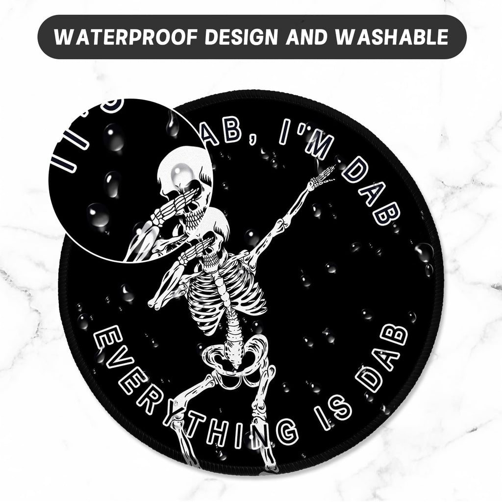 ITNRSIIET Round Mouse Pad with Stitched Edge Premium-Textured Waterproof Non-Slip Rubber Base Desktop Protection Mat Diameter 8.7 inches, Dab