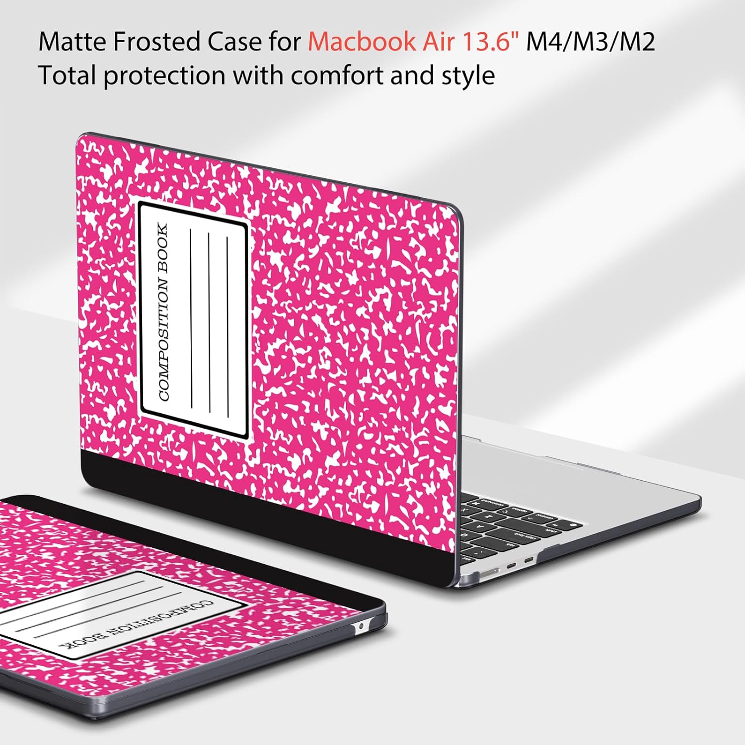 Teryeefi Compatible with MacBook Air 13 inch Case 2025 2024 2023 2022 M4 A3240 M3 A3113 M2 A2681, Plastic Hard Shell&Keyboard Cover&Screen Film&Type C for MacBook Air 13.6 inch, Composition Book A007