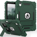 Grifobes Case for iPad Mini 7 (A17 Pro) 2024 / Mini 6 2021 8.3 inch, Heavy Duty Shockproof Rugged Cover with Pencil Holder Stand, for I Pad Mini 7th/6th Gen 8.3" Case for Kids Boys (Deep Green)
