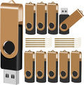 EASTBULL 64GB USB Flash Drive Bulk Thumb Drives 10 Pack with Lanyards USB 2.0 Memory Sticks Zip Drive Pen Drive for Storage and Backup Glod 10PCS 64GB