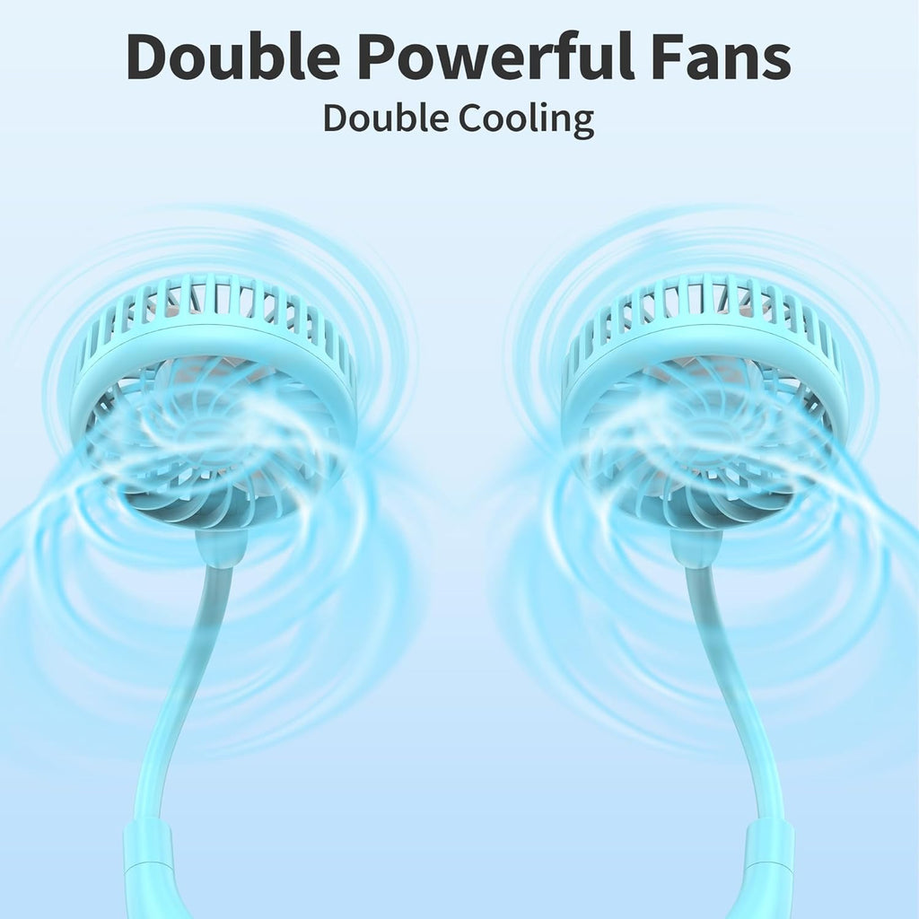 PANERGY Portable Neck Fan Rechargeable Hand Free Personal Fan Mini Wearable Battery Operated USB Fan for Men Women Kids Sport Work Travel