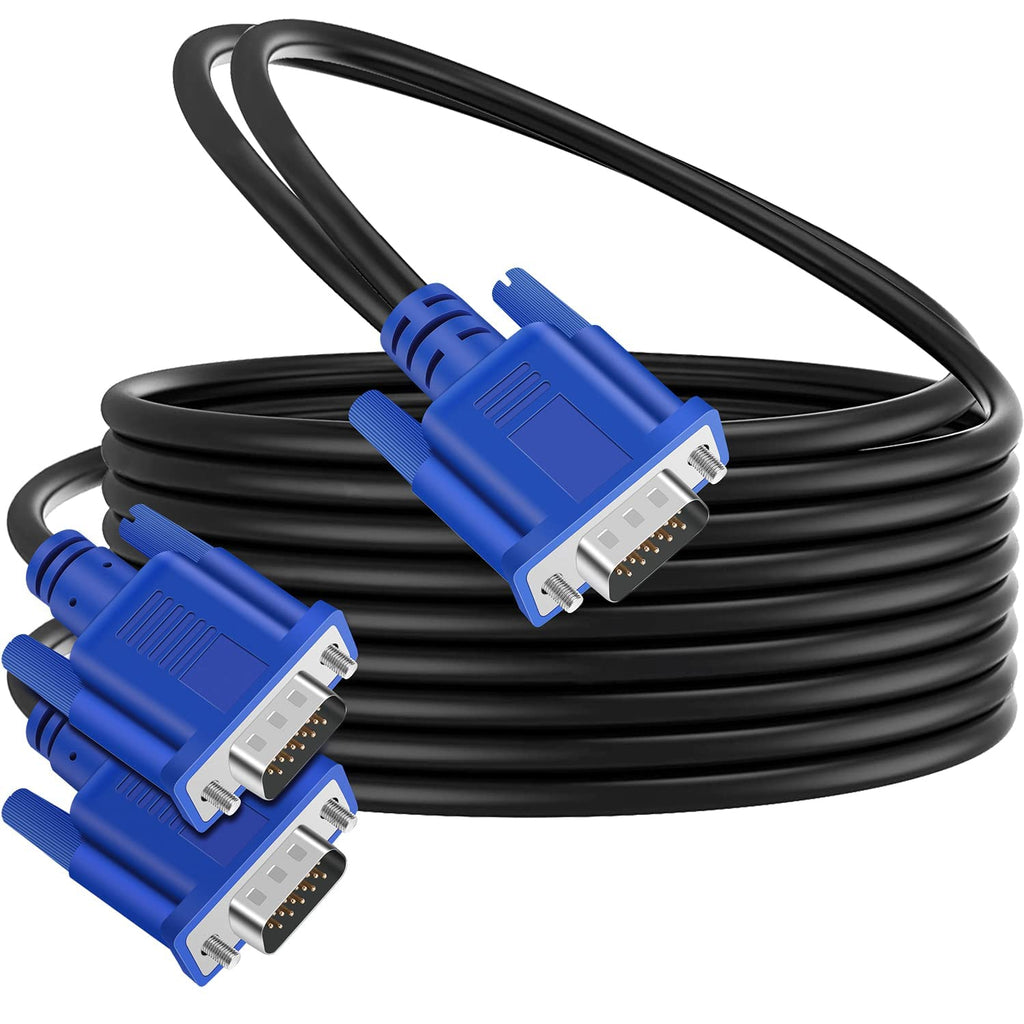 PASOW VGA Splitter Cable (No Screen Extension) 1 Male to 2 Male Dual Monitor Y Adapter 1080P Full HD for projectors, HDTVs, Monitors (5 Feet) - Only for Screen Duplication - Work for Identical Monitor