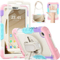 HXCASEAC Case for Samsung Galaxy Tab A9 8.7 Inch, Protective with Screen Protector/Hand Strap/Pen Holder, Sturdy Shockproof for Samsung A9 Tablet Case SM-X110 SM-X115 SM-X117 - Pink