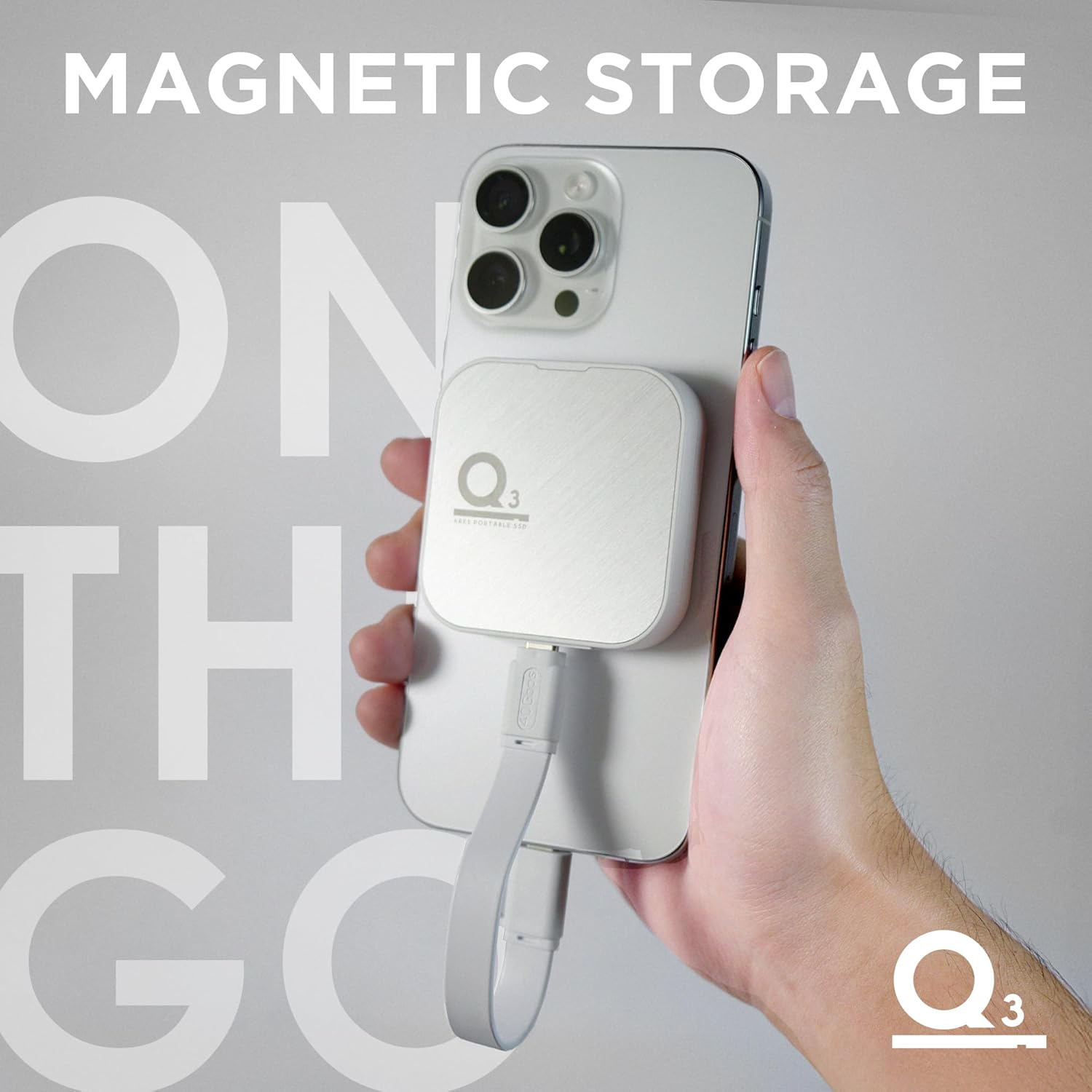 DATO Magnetic External SSD 2TB, External Solid State Drive Portable SSD USB 3.2 Gen 2x2, up to 1600/1500 MB/s, Type-C 4K ProRes HDR Record, Compatible with iPhone 15&16 Pro Max - ARES Q3 Series