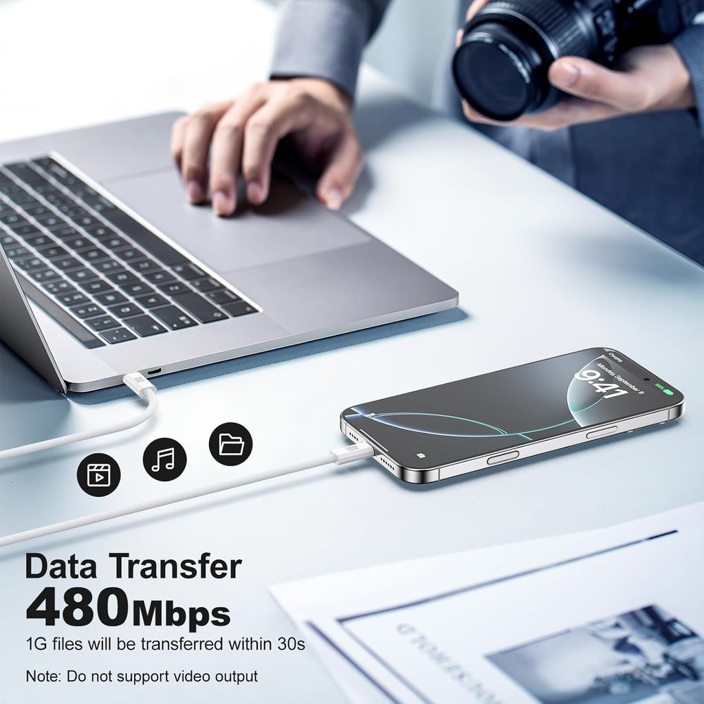 USB C Cable, 2-Pack 6.6ft 100W USB C to USB C Fast Charging Cable, Braided Type C to Type C Charging Cord for iPhone 17 16 15 Pro Max,Galaxy S25 S24 Note 20,MacBook Pro/Air,iPad Pro,Pixel,Switch