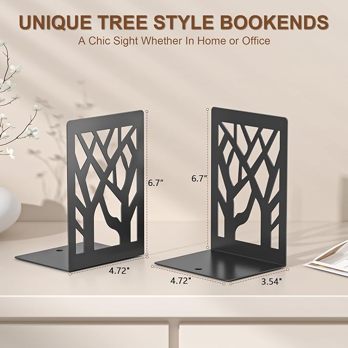 VFINE 4-Piece Modern Metal Bookends - Image 2
