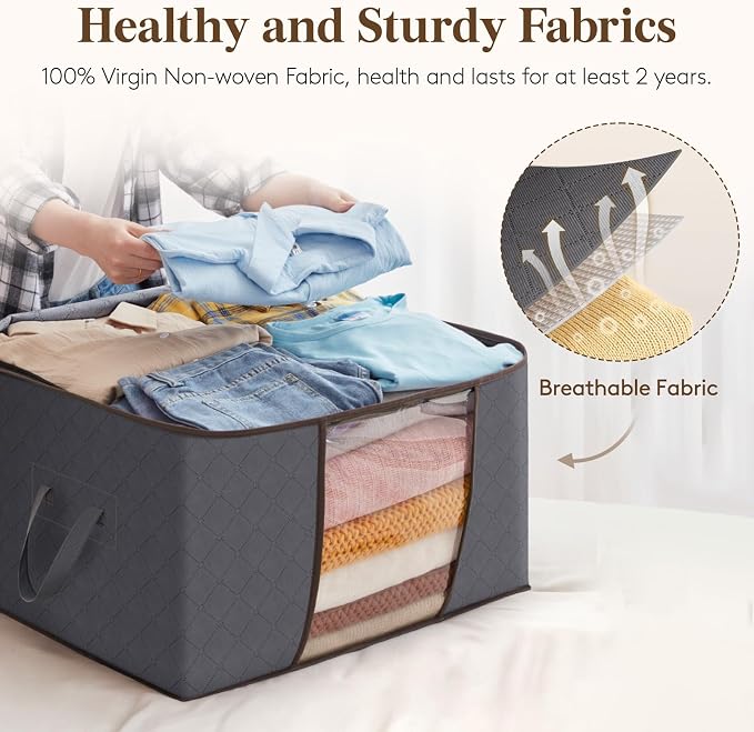 Lifewit 4 Pack 60L Clothes Storage Bins - Image 3