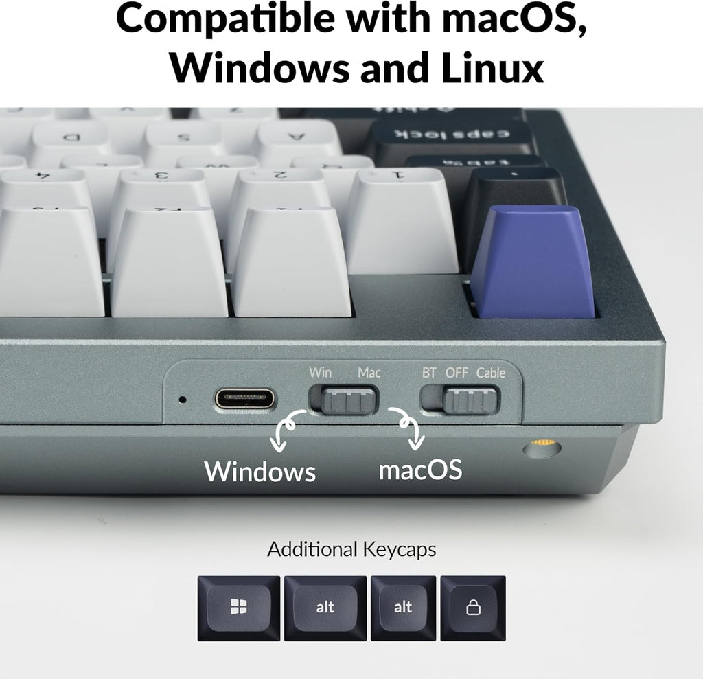 Keychron Q5 Pro QMK/VIA Wireless Custom Mechanical Keyboard, 96% Layout with Programmable Knob, KSA Double-Shot PBT Keycaps with Hot-swappable K Pro Brown Switch for Mac Windows Linux - Gray