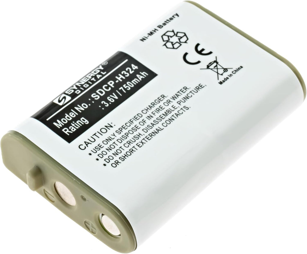 Synergy Digital Cordless Phone Batteries, Works with Panasonic HHR-P103 Cordless Phone, (Ni-MH, 3.6V, 750 mAh) Ultra Hi-Capacity, Combo-Pack Includes: 2 x SDCP-H324 Batteries
