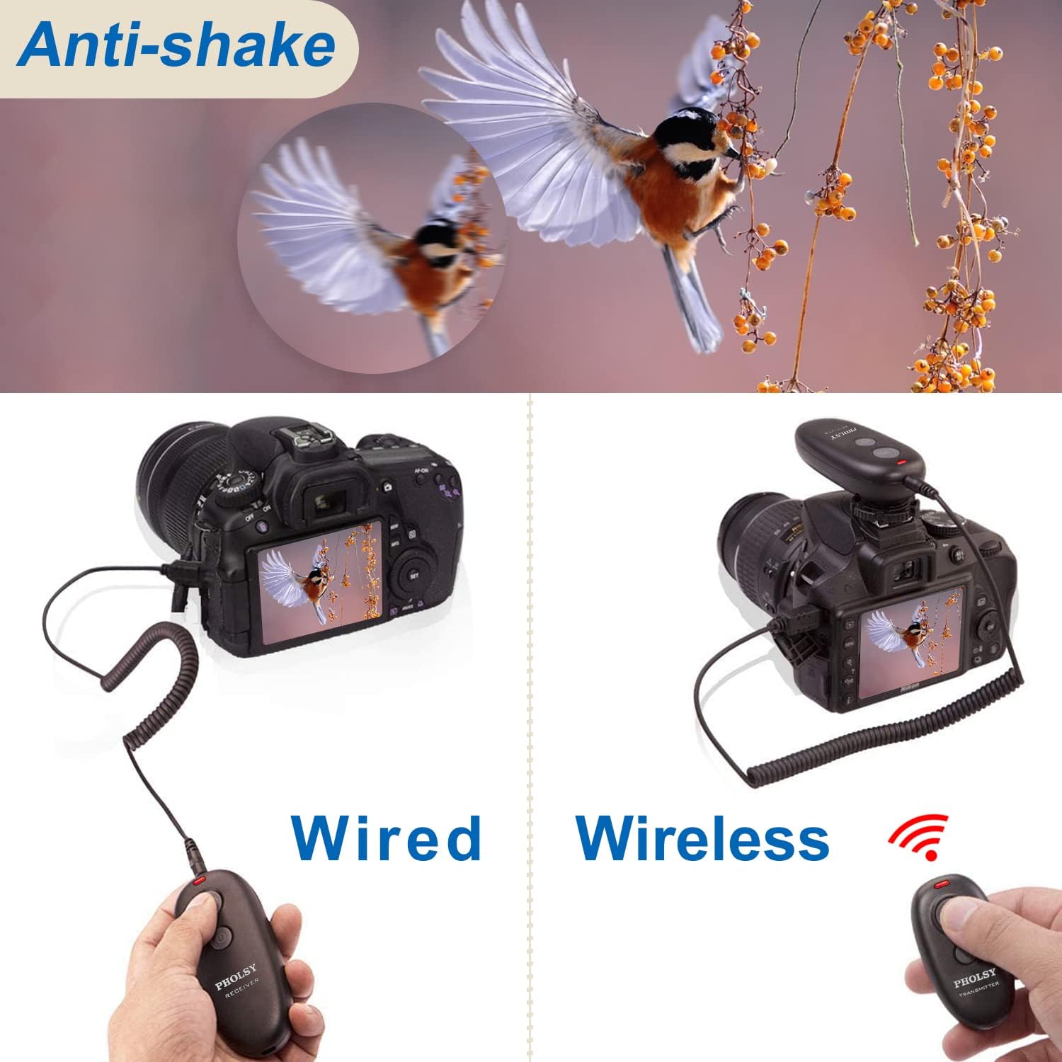 PHOLSY for Sony Shutter Release S8 Wireless Remote Shutter for Sony a1 a9 a9-ii a7 a7 ii iii iv, 7R-ii a7R-iv a7S a7S-iii ii, a6600 a6500 a6100 RX100M6 RX100M7 HX99 HX90 HX350 Replace Sony RM-SPR1