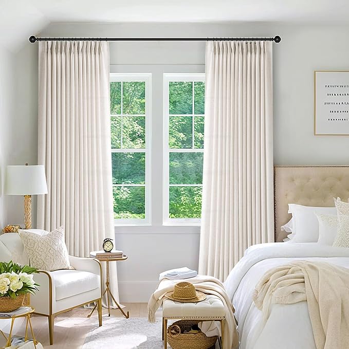 Memory Trained Pinch Pleated Curtains 92 Inches Long, Viral Linen Pinch Pleat - Image 9
