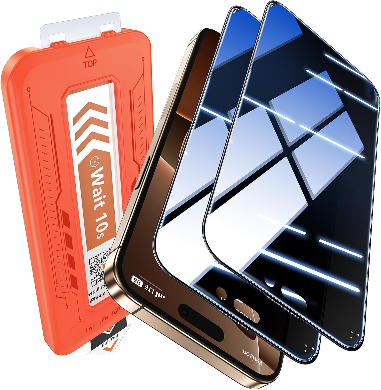 EGV Compatible for iPhone 16 Pro Max Privacy Screen Protector [9H+ Military Grade Shatterproof & 100% Anti Spy], Privacy Screen iPhone 16 Pro Max Tempered Glass, Full Coverage Protection, 2 Packs