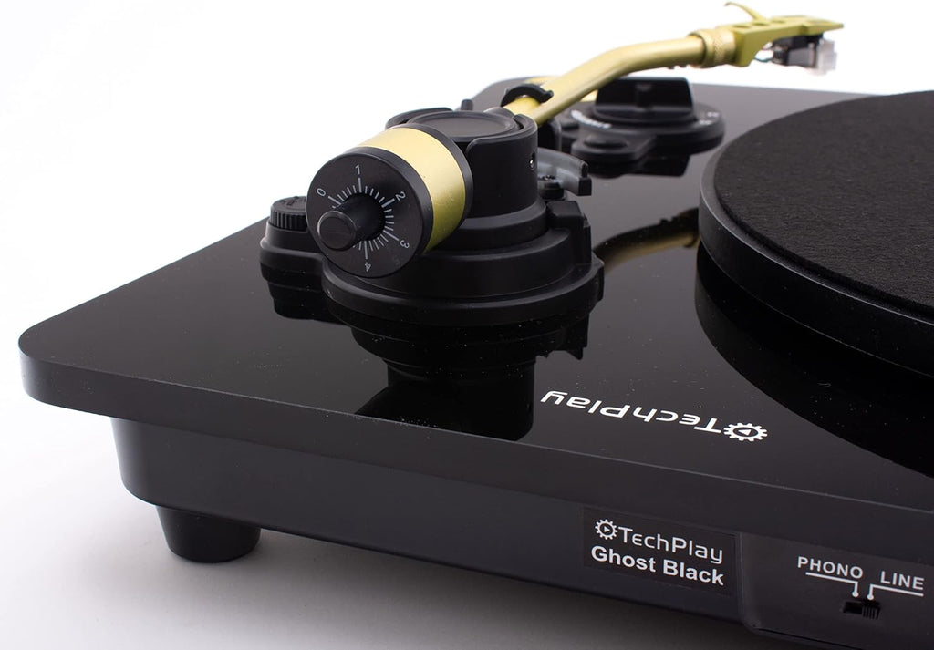 TechPlay Ghost, 2 Speed Belt Driven Turntable with Bluetooth Broadcast. Connects to Your Bluetooth Speakers wirelessly. (Black)