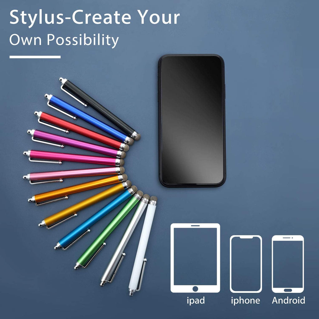 Outus 36 Pieces Stylus Pens Fiber Tip Series Capacitive Stylus Pens for Universal Touch Screen Devices Compatible with iPhone, iPad, Tablet (12 Colors)