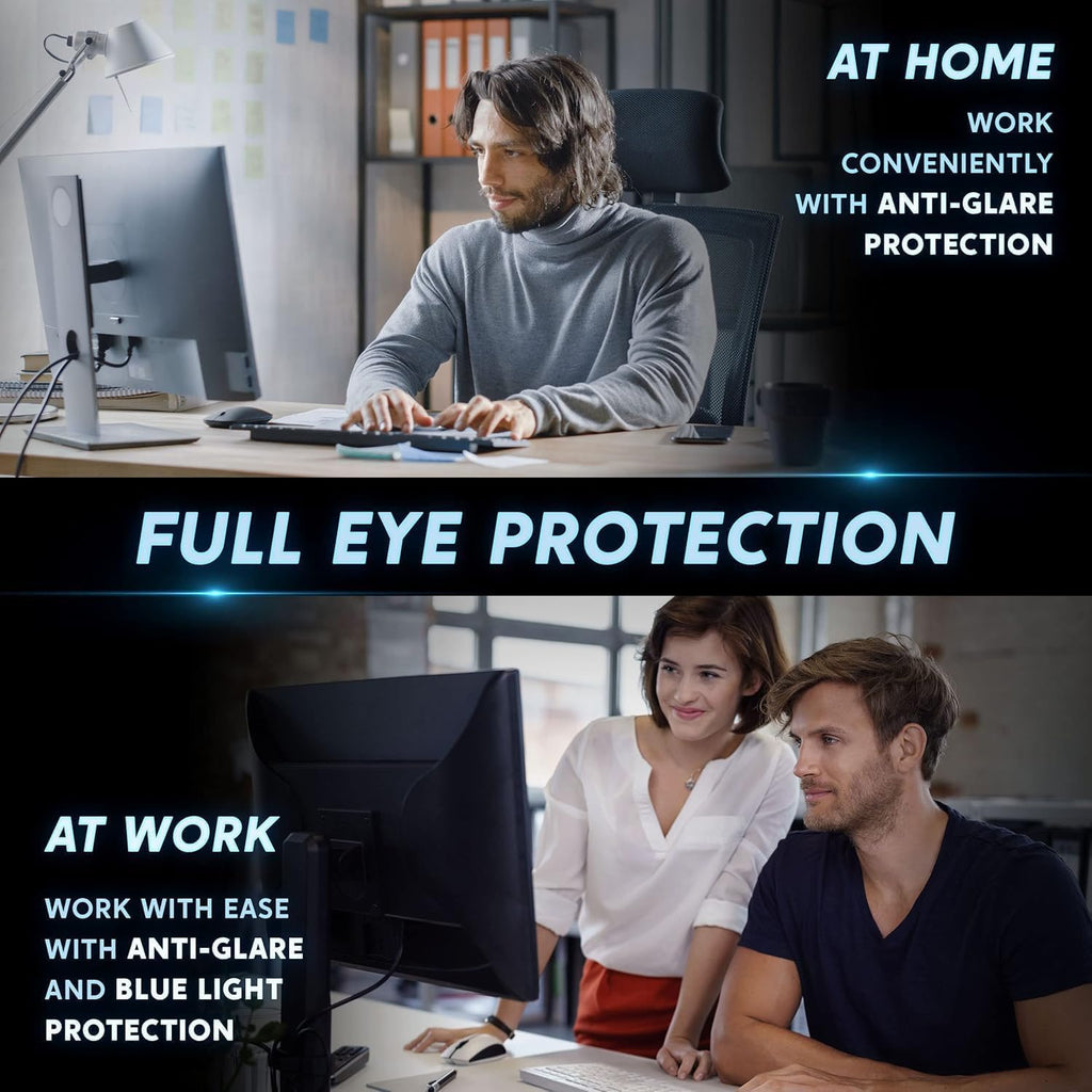 [2 Pack] Easges 23.8 Inch Computer Privacy Screen Filter for 16:9 Aspect Ratio, Eye Protection, Anti-Glare, Anti-Blue Light Computer Monitor Privacy Filter, Removable Anti-Scratch 23.8" Protector Film