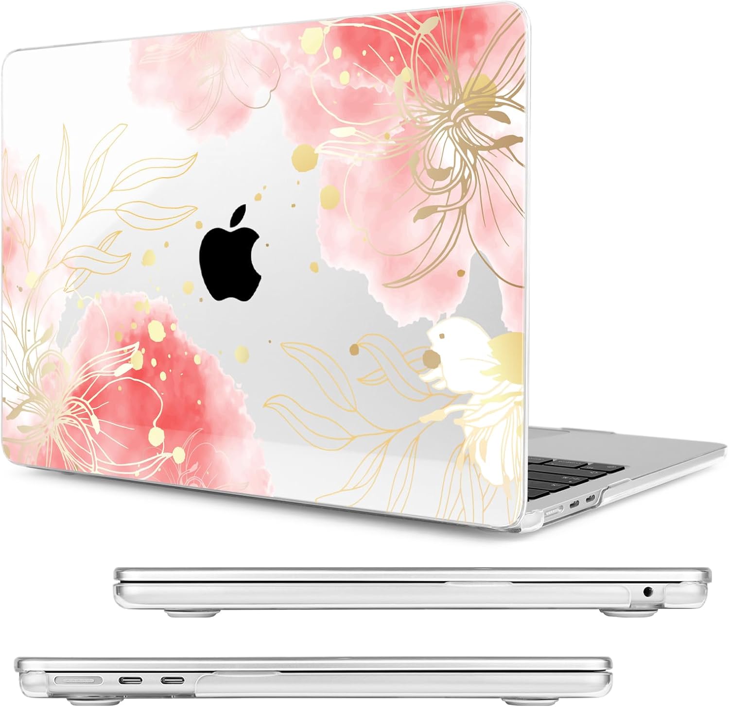Compatible with MacBook Air 15 inch Case, M4 A3241/M3 A3114/M2 A2941 (Released 2025 to 2023), Hard Shell, Keyboard Cover, Screen Protector, Webcam Cover & Type-C Adapter, Vector Flower3