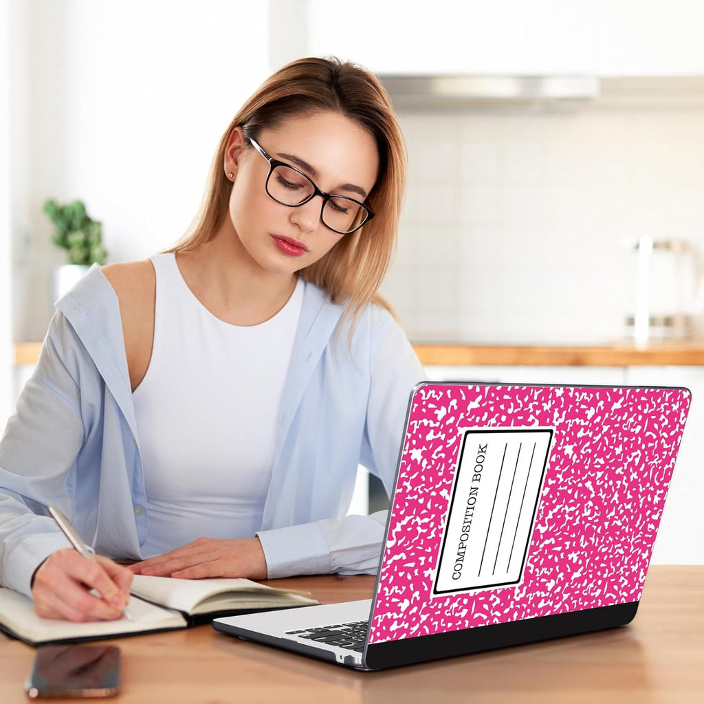 Teryeefi Compatible with MacBook Air 13 inch Case 2025 2024 2023 2022 M4 A3240 M3 A3113 M2 A2681, Plastic Hard Shell&Keyboard Cover&Screen Film&Type C for MacBook Air 13.6 inch, Composition Book A007