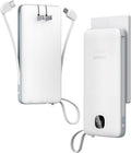 TESSAN Portable Charger with Built in Cables, 10000mAh Power Bank Fast Charging with Foldable Wall Plug Charger, 20W Compact Battery Pack Travel Essentials for iPhone 16/15 Series, Samsung, Tablets