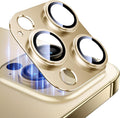 Esanik 2023 Upgrade 2 Pack for iPhone 14 Pro/iPhone 14 Pro Max Camera Lens Protector, Aluminum Alloy Metal matte Case Tempered Glass Camera Screen Cover, Scratch Resistant Case Friendly (Gold)