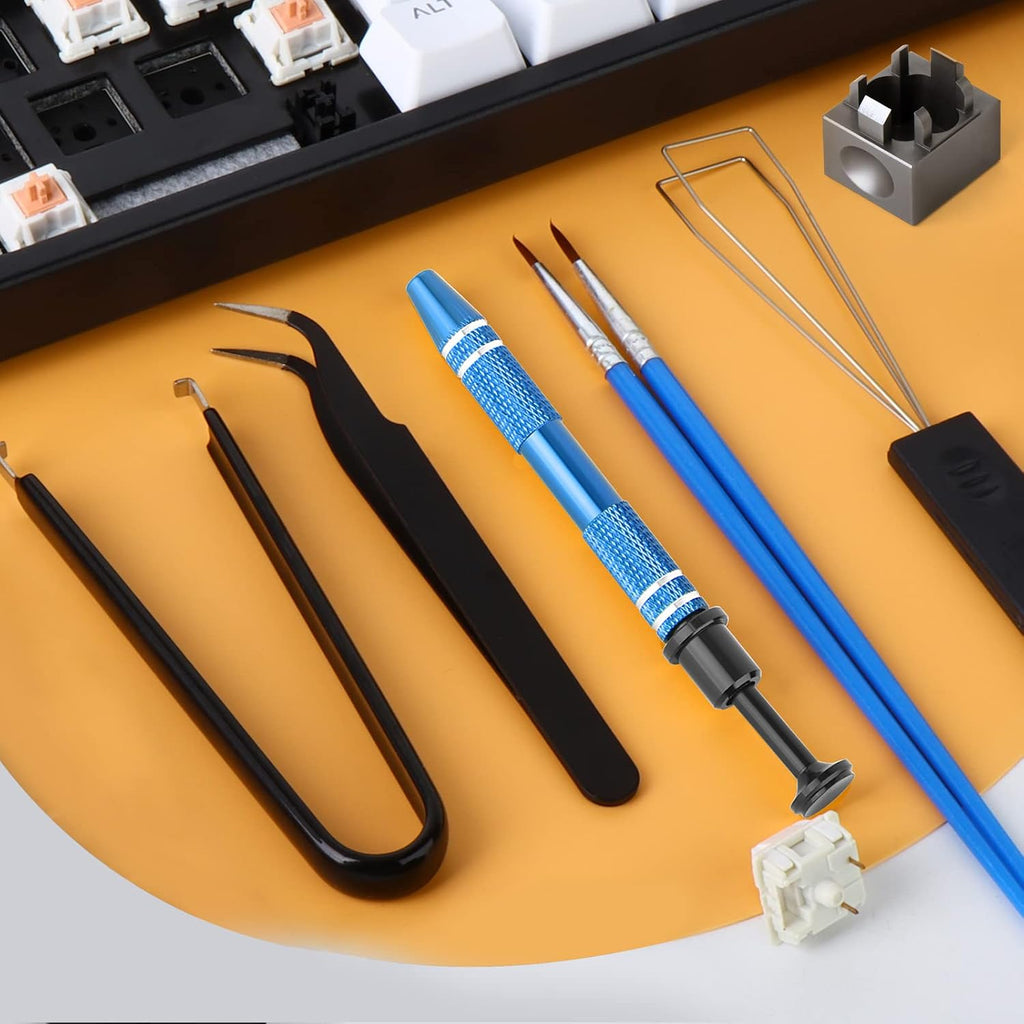 RUNJRX Keyboard Lube Kit with Switch Opener,Tweezers,Keycap Puller,Switch Puller,4-Claw Grabber,Switch Lube Brush for Custom Keyboard, Keyboard Lube Tools