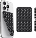 Klearlook Silicone Suction Cup Phone Case Mount Double Sided, Silicon Sticky Phone Grip with Higher Suction for Cell Phone, Hands-Free Phone Accessories Holder for Selfies and Videos, Black