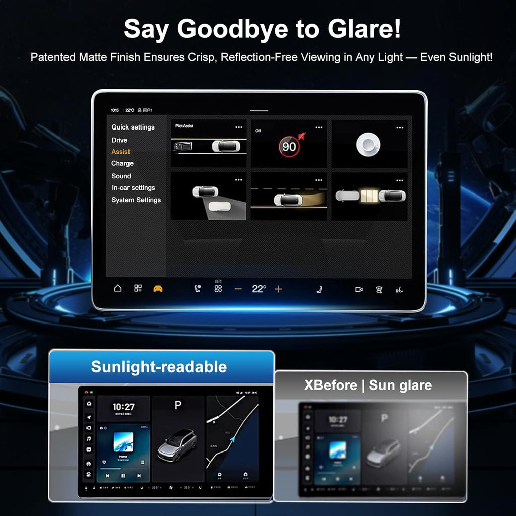 Screen Protectors for Tesla Model X&Model S 2023-2025, Center Console Touch Screen Tempered Glass Protective, Ultra Tough Shockproof Display Protective, Model S/X Accessories with 9H Anti-Fingerprint