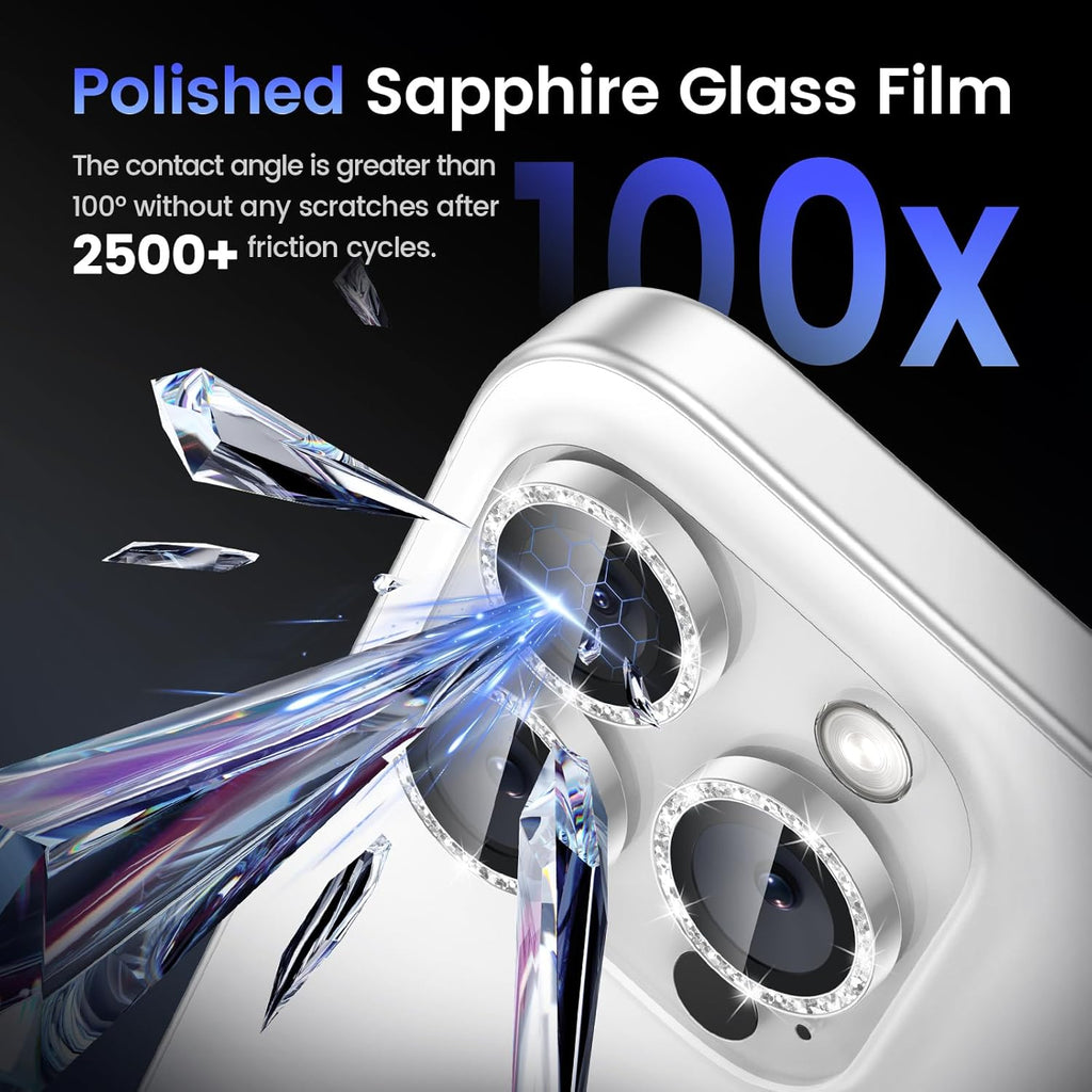 Tensea Camera Lens Protector Compatible for iPhone 16 Pro Max/16 Pro/14 Pro Max/14 Pro, Metal Aluminum Alloy Tempered Glass Cover Camera Screen Protector Accessories, Case Friendly